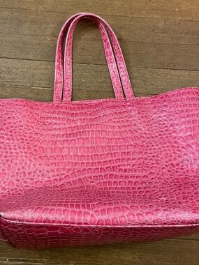 Bath Body Works Croc-Embossed Tote Bag - Stylish Everyday Carry